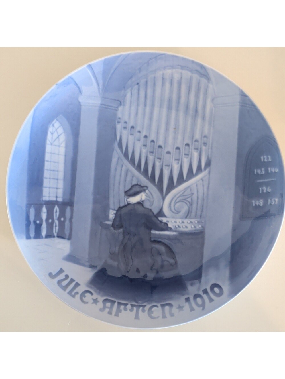 Made in Denmark Jule Aften 1910 Porcelain Collector Plate Blue & White